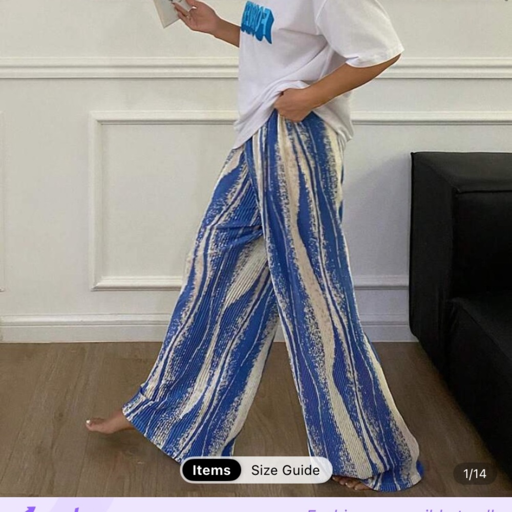 Stylish Blue and White Women's Pajama Pants